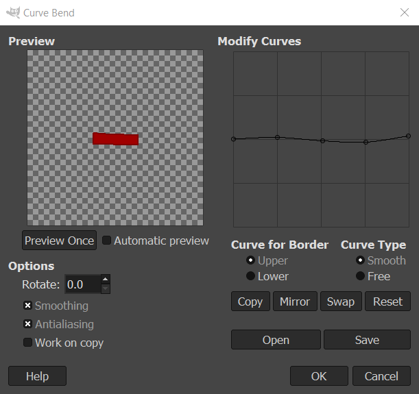 Curve Bend Dialog