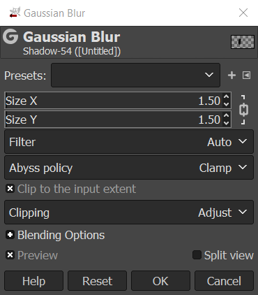 Gaussian Blur Dialog